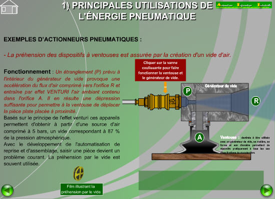 Principe du Venturi pour la préhension par le vide