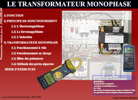 Transformateur monophasé